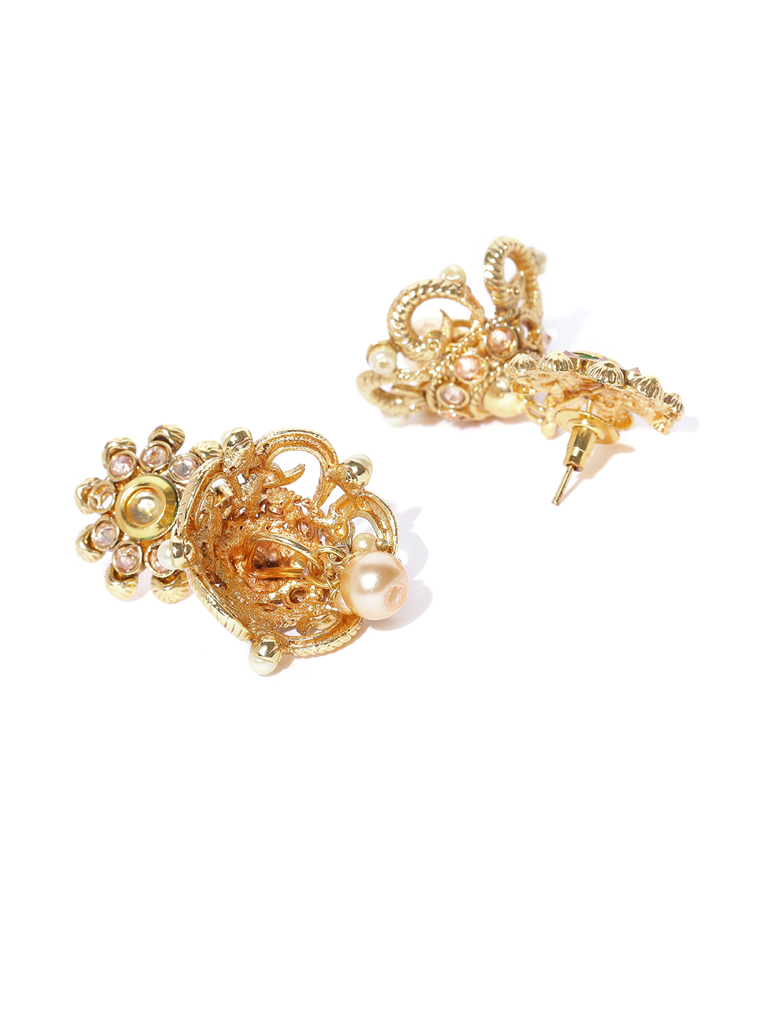 YouBella Gold-Toned Dome Shaped Jhumkas